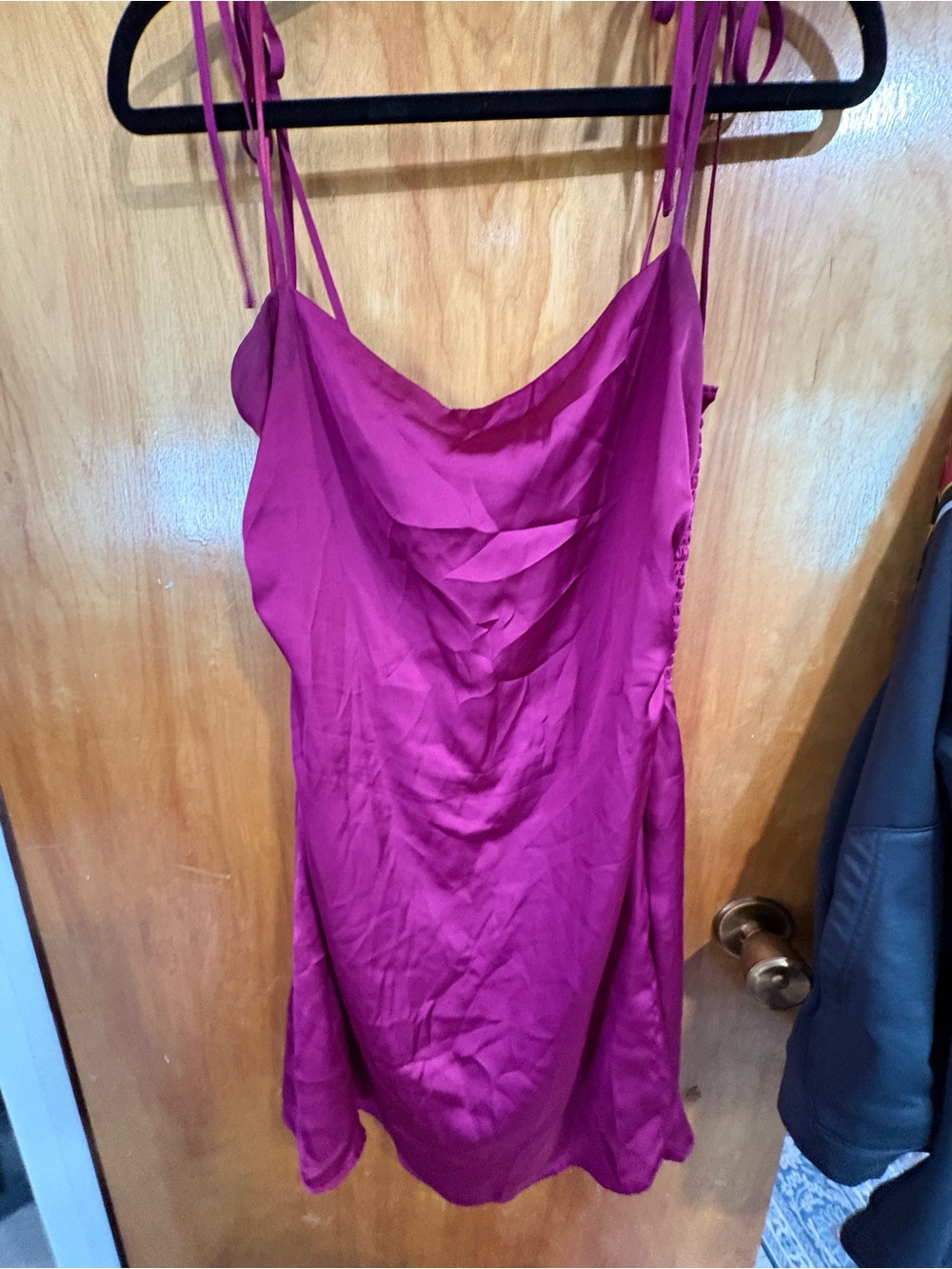 Dress Forum Deep Fuchsia Satin Slip Dress